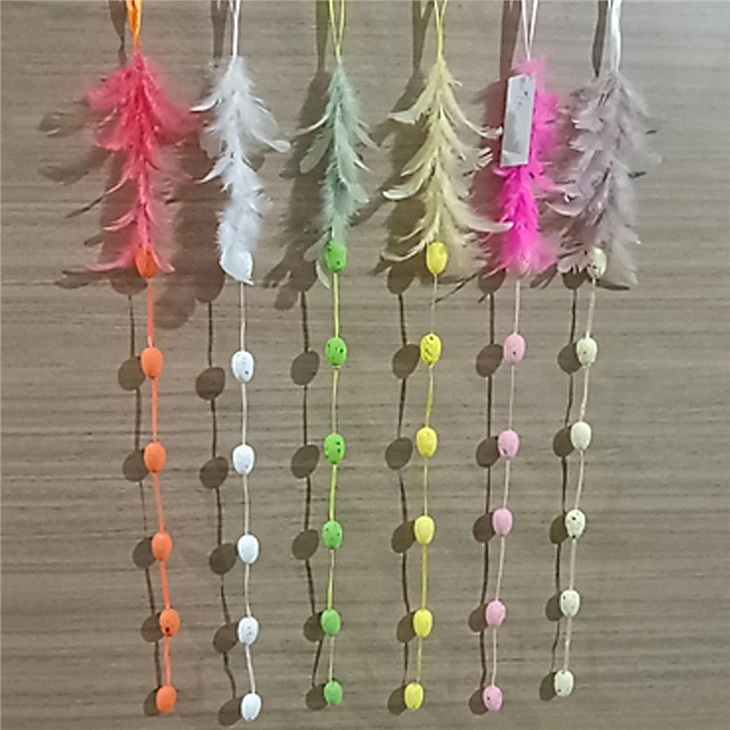 2023 New Products Easter Feather Ribbon With Eggs 33cm Decoration