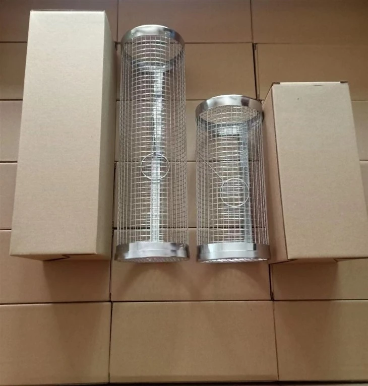 Round Stainless Steel Wire Mesh Cylinder Rolling Grill Basket