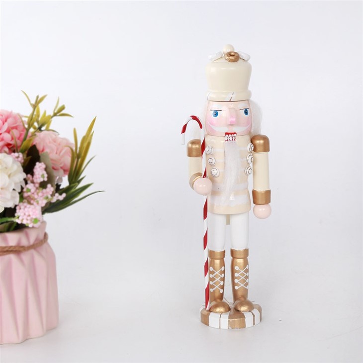 Golden Wooden Nutcracker Ornament Christmas Crafts Gifts Home Decoration