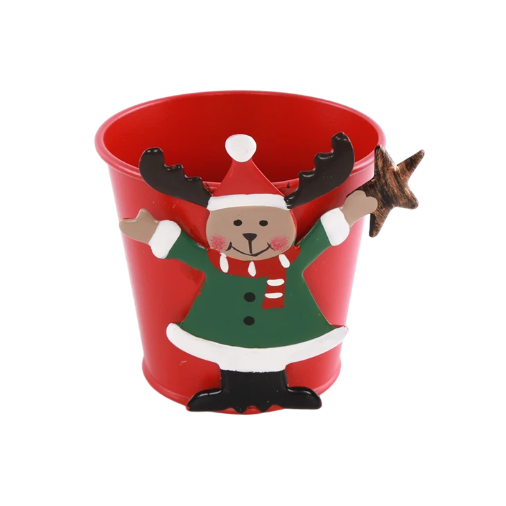 Iron Santa Claus Penguin Barrel Decor
