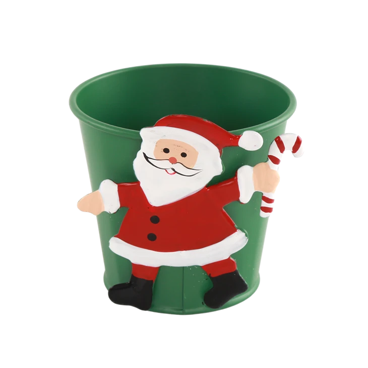 Iron Santa Claus Penguin Barrel Decor