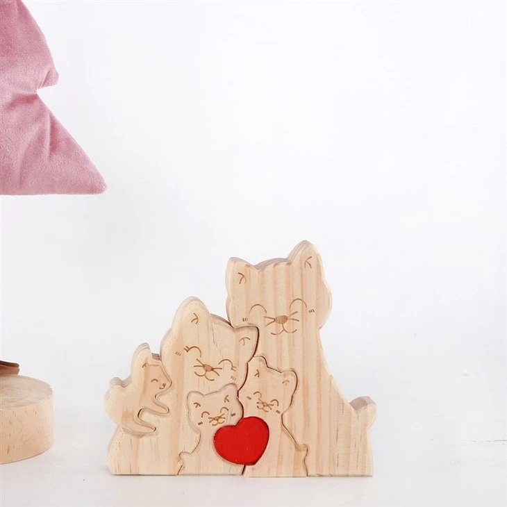 Wood Cute Cat Shape Decorations
