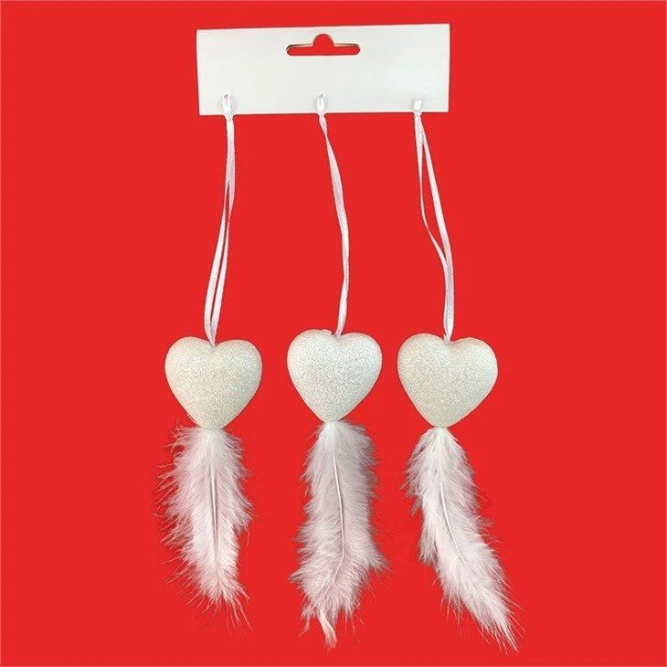White Feather Christmas Ornaments