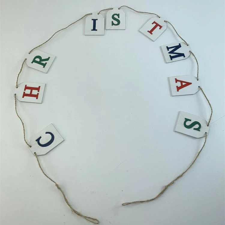 Wooden Christmas Bunting Garland