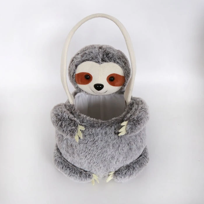 Kids Animal shape Adorable Soft Brown Plush Christmas Basket