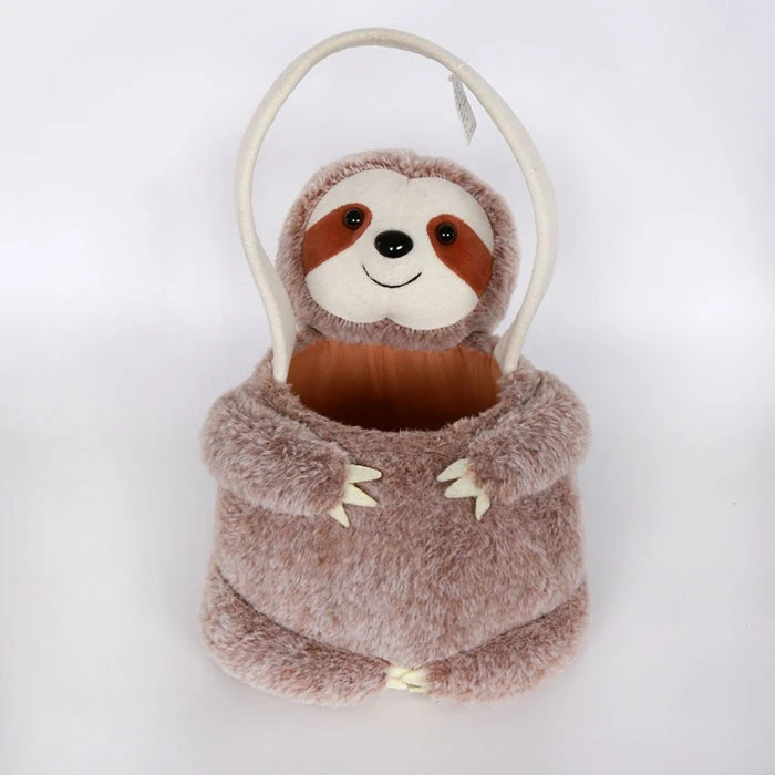 Kids Animal shape Adorable Soft Brown Plush Christmas Basket