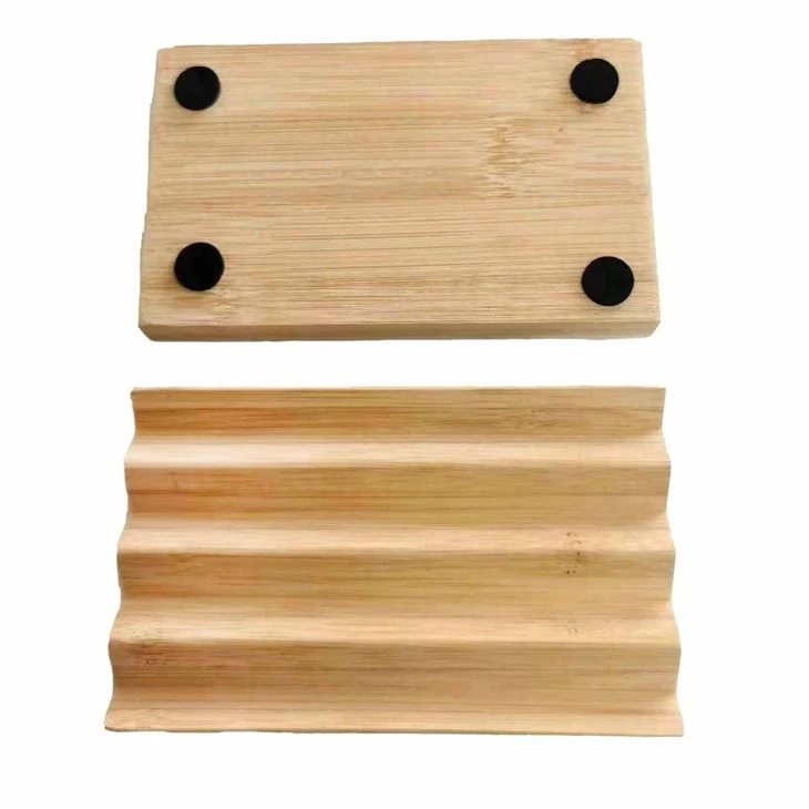Bamboo Wavy Soap Box Bamboo Soap Dish Tray Holder Dish