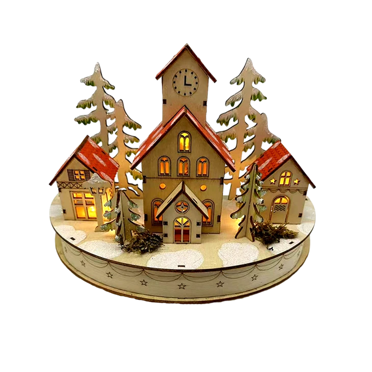 Christmas LED Home Shape Tabletop Ornaments