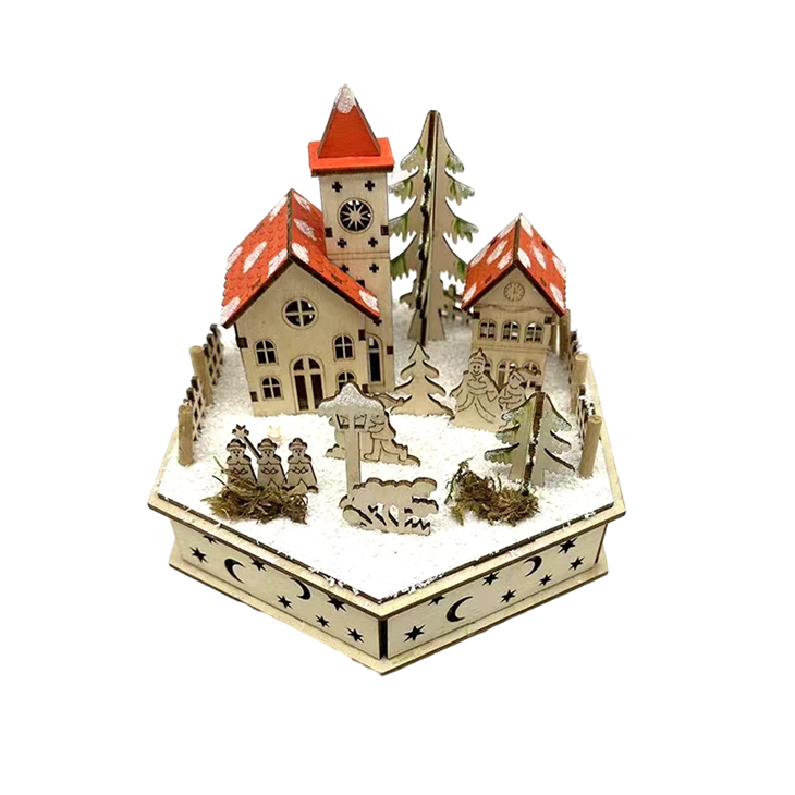 Christmas LED Home Shape Tabletop Ornaments