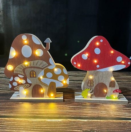 Christmas Santa Claus Mushrooms Gingerbread Man Tabletop LED Ornaments
