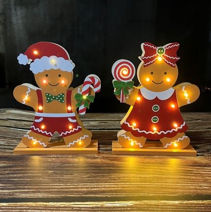 Christmas Santa Claus Mushrooms Gingerbread Man Tabletop LED Ornaments