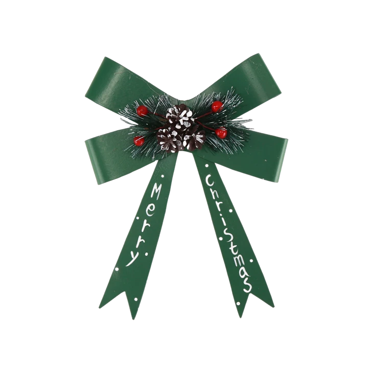Christmas Tree DIY Iron Gift Metal Red Green Bow Pendants