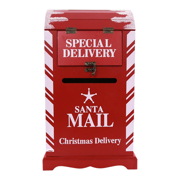 Christmas Wooden Mailbox Tabletop Decoration