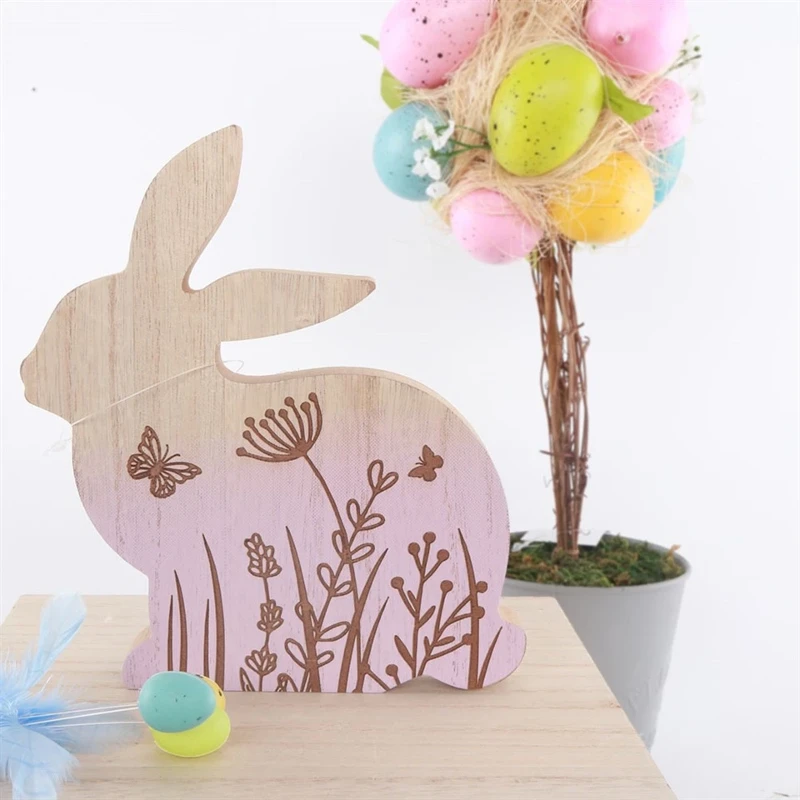 Easter Wooden Bunny Tabletop Ornaments