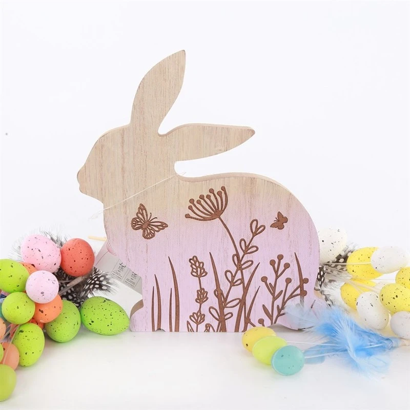 Easter Wooden Bunny Tabletop Ornaments