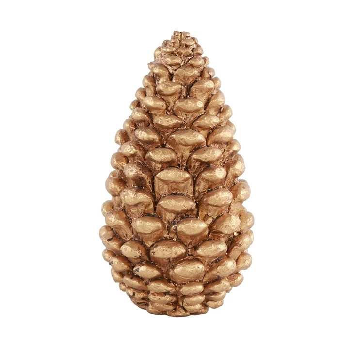 Resin Gold Pine Cone Christmas Decorations