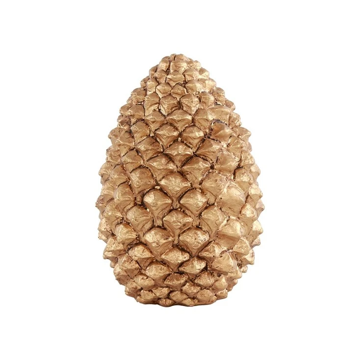 Resin Gold Pine Cone Christmas Decorations